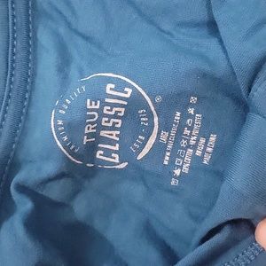 True Classic Long Sleeve Henley Teal size Large